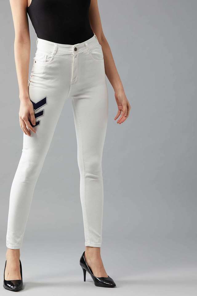 Women's Regular Fit Still Fabulous Denim Jeans White-image-12