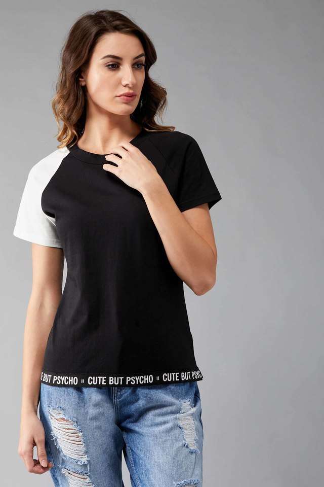 dolce crudo Solid Cotton Round Neck Women T-Shirt-picture-20