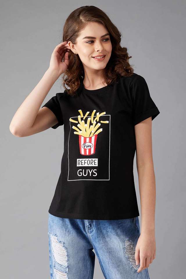 dolce crudo Printed Cotton Round Neck Women T-Shirt-picture-27