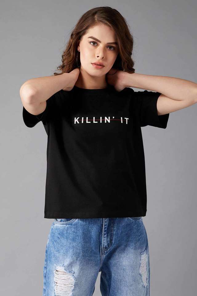 dolce crudo Printed Cotton Round Neck Women T-Shirt-picture-29