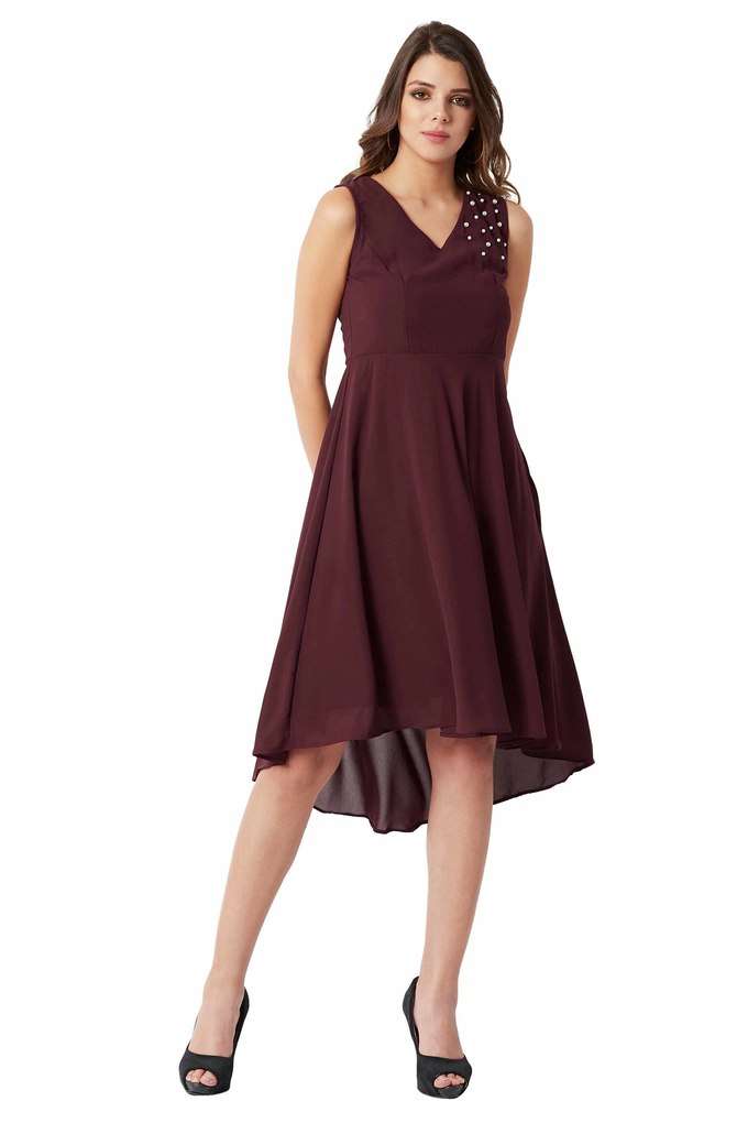 Solid Georgette Women Dress-image-4