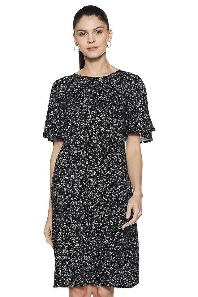 sera Printed Round Neck Viscose Women Dress-picture-35