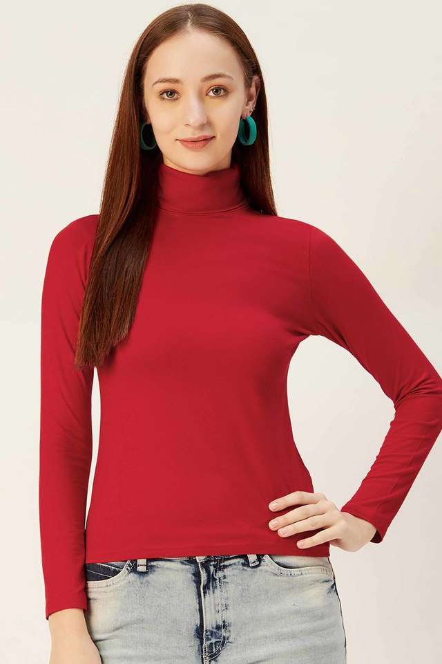 sera Solid Viscose High Neck Women Top-picture-23