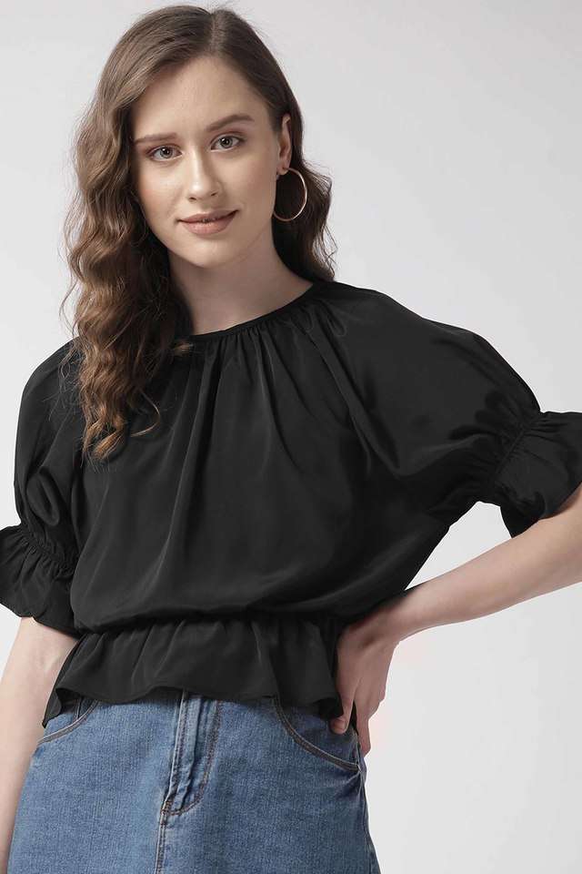 sera Solid Polyester Tie Up Neck Women Top-picture-19