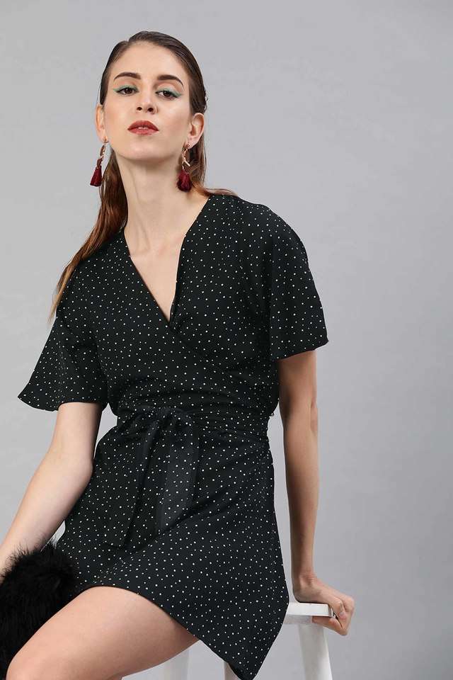 sera Printed V-Neck Polyester Women Dress-picture-27