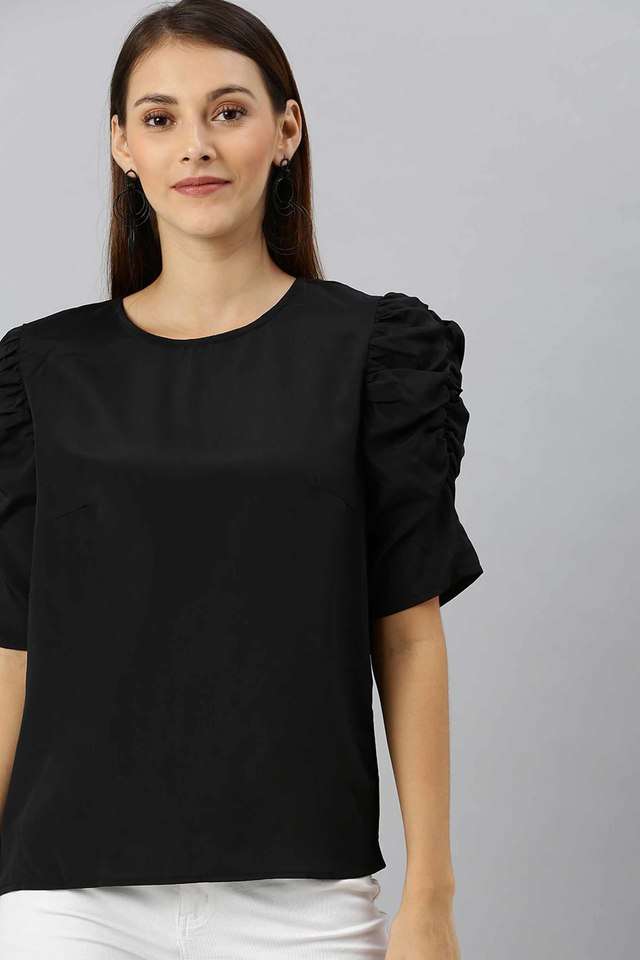 sera Solid Polyester Round Neck Women Top-picture-17