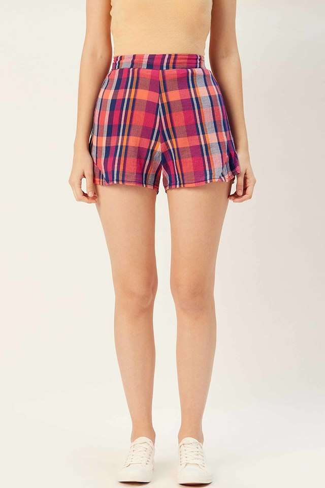 sera Women's Regular Fit Checks Shorts-picture-26