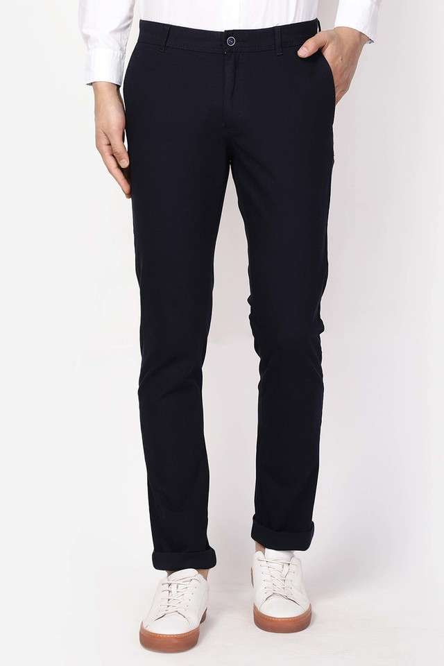 Textured-Cotton-Blend-Skinny-Fit-Men-s-Trousers