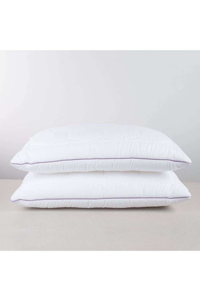 Lavender-Microfiber-Soft-Pillow-with-Suede-Fabric--Anti-bacterial-and-hypoallergenic-Filler--45-x-68-cm---White