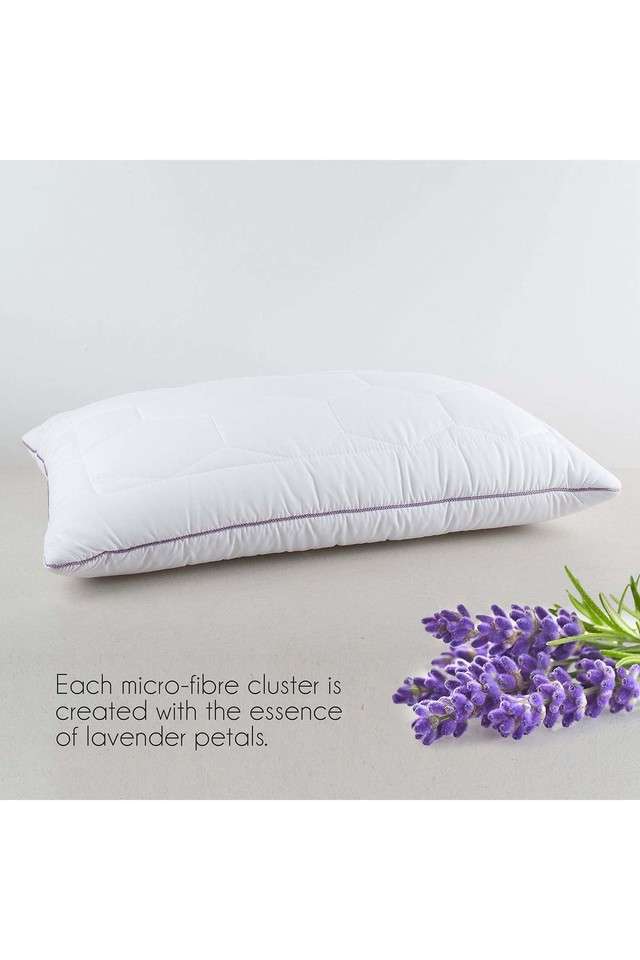 Lavender-Microfiber-Soft-Pillow-with-Suede-Fabric--Anti-bacterial-and-hypoallergenic-Filler--45-x-68-cm---White