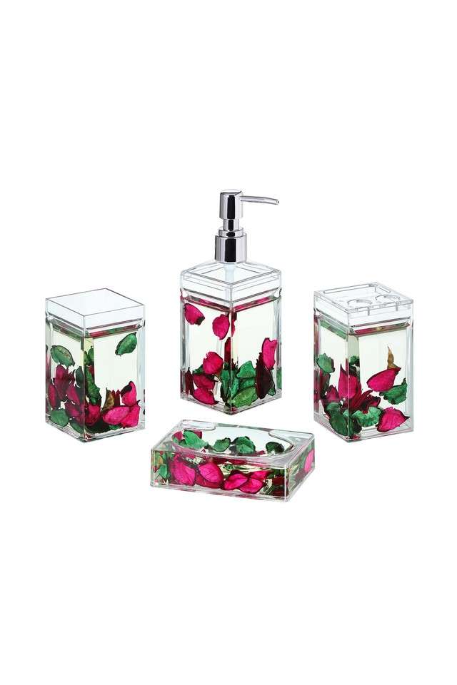 Agua-Acrylic-4-Pcs-Bathroom-Set-Pink-and-Green
