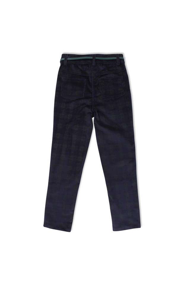 Buy CuteCumber Navy Checks Cotrise Regular Fit Girls Pants