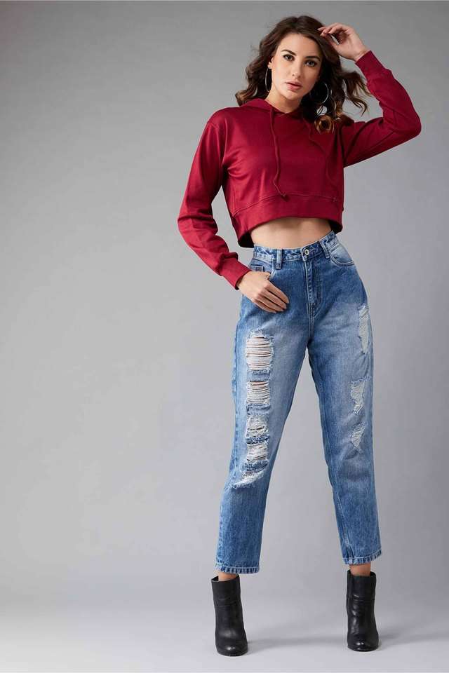 Solid Hooded Cotton Blend Women Sweatshirt-image-28