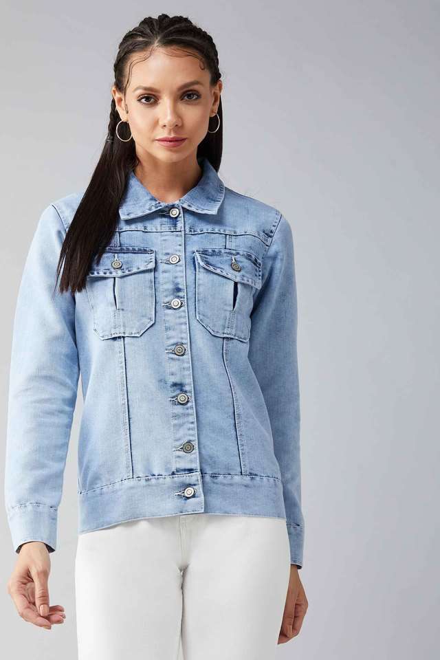 dolce crudo Solid Collar Neck Denim Women's Casual Jacket-picture-26