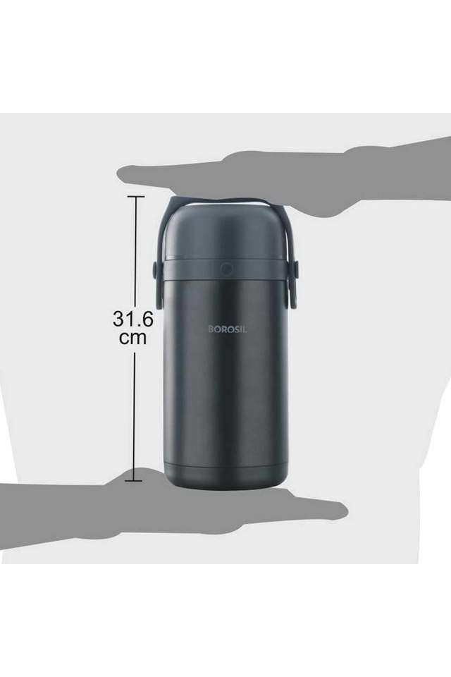 Hot-N-Fresh-Stainless-Steel-Insulated-Lunch-Box-Set-of-3-(1-x-350-ml-+-2-x-420-ml)-Grey