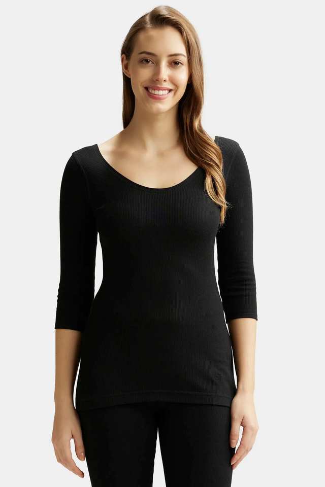 Super-Combed-Cotton-Rich-Three-Quarter-Sleeve-Thermal-Top-With-StayWarm-Technology