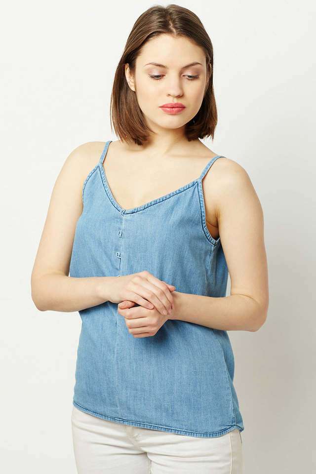 miss chase Solid Cotton V-Neck Women Top-picture-36