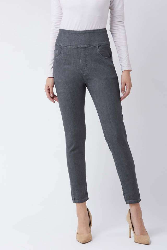 miss chase Solid Crop Length Denim Women's Jeggings-picture-42