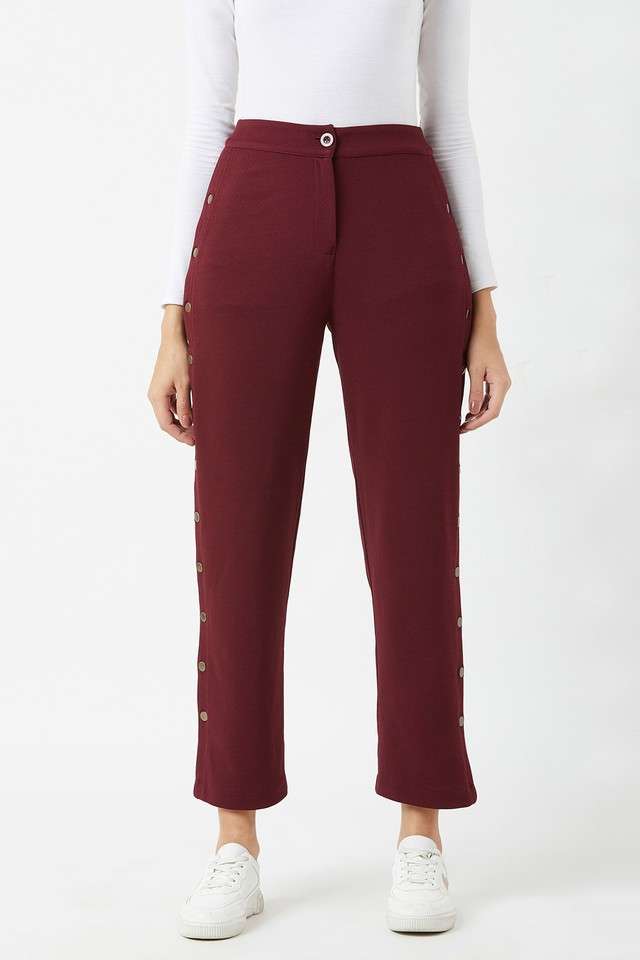 miss chase Solid Relaxed Fit Polyester Women Casual Wear Pants-picture-35