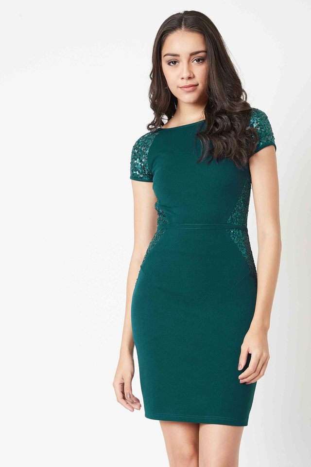 miss chase Solid Round Neck Polyester Women Dress-picture-31