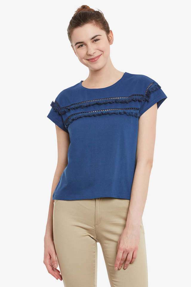 miss chase Solid Cotton Round Neck Women Top-picture-35