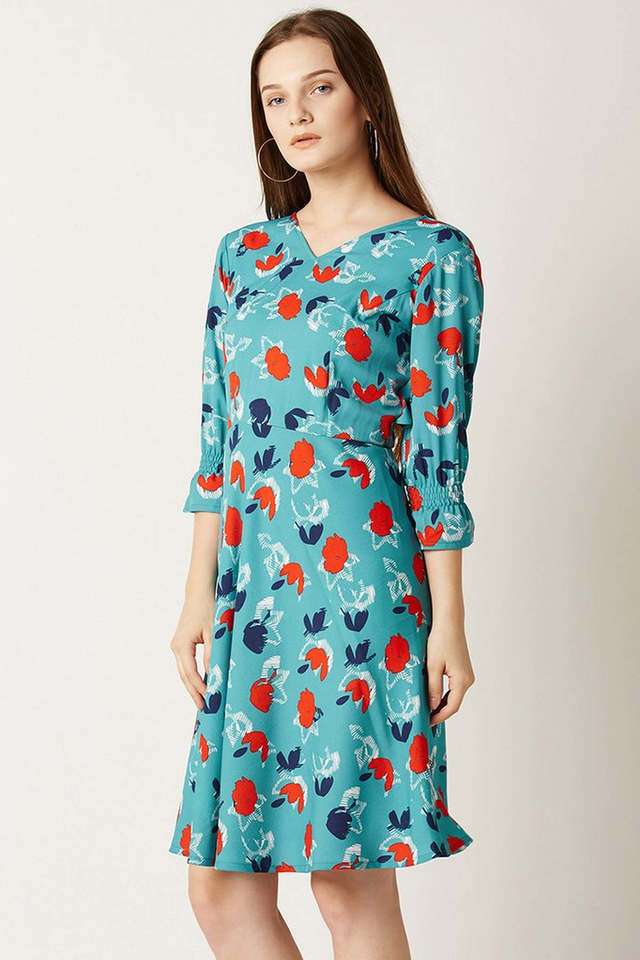miss chase Floral V-Neck Polyester Women Dress-picture-38