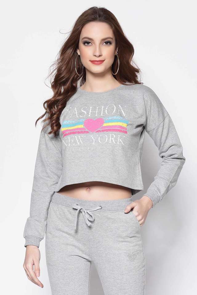 Typographic Round Neck Cotton Women Sweatshirt-image-6