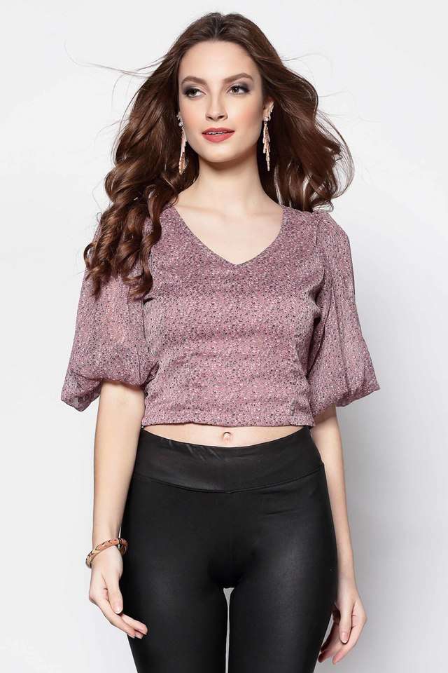 sera Floral Polyester V-Neck Women Top-picture-16