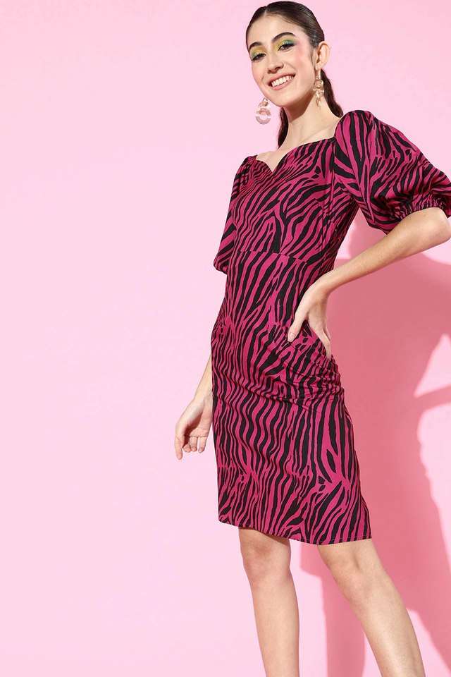 sera Printed Sweetheart Neck Polyester Women Dress-picture-12
