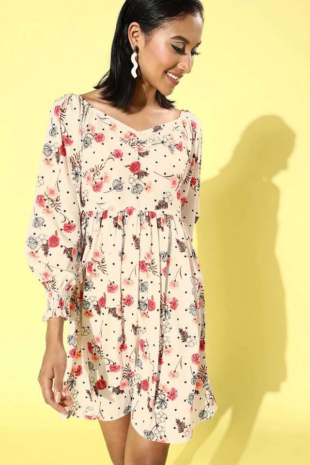sera Floral Sweetheart Neck Polyester Women Dress-picture-20