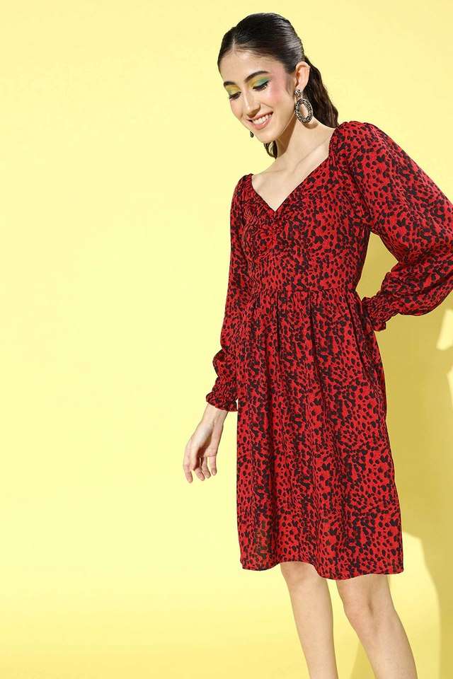 sera Printed Sweetheart Neck Polyester Women Dress-picture-35
