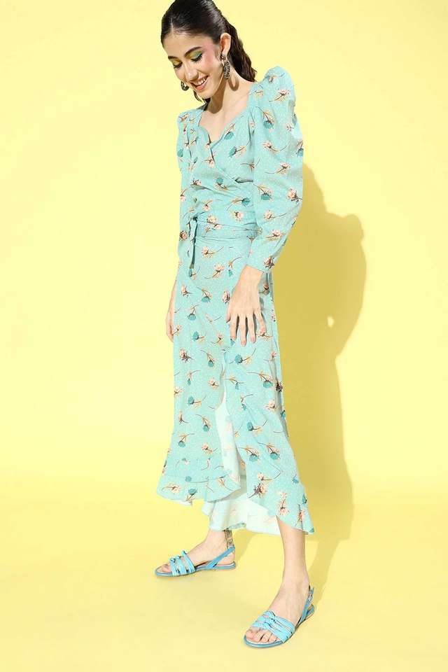 sera Floral Sweetheart Neck Polyester Women Dress-picture-41