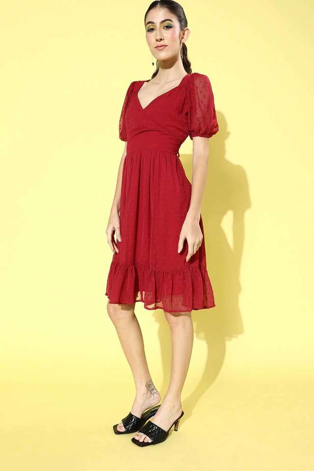 sera Floral Sweetheart Neck Polyester Women Dress-picture-24