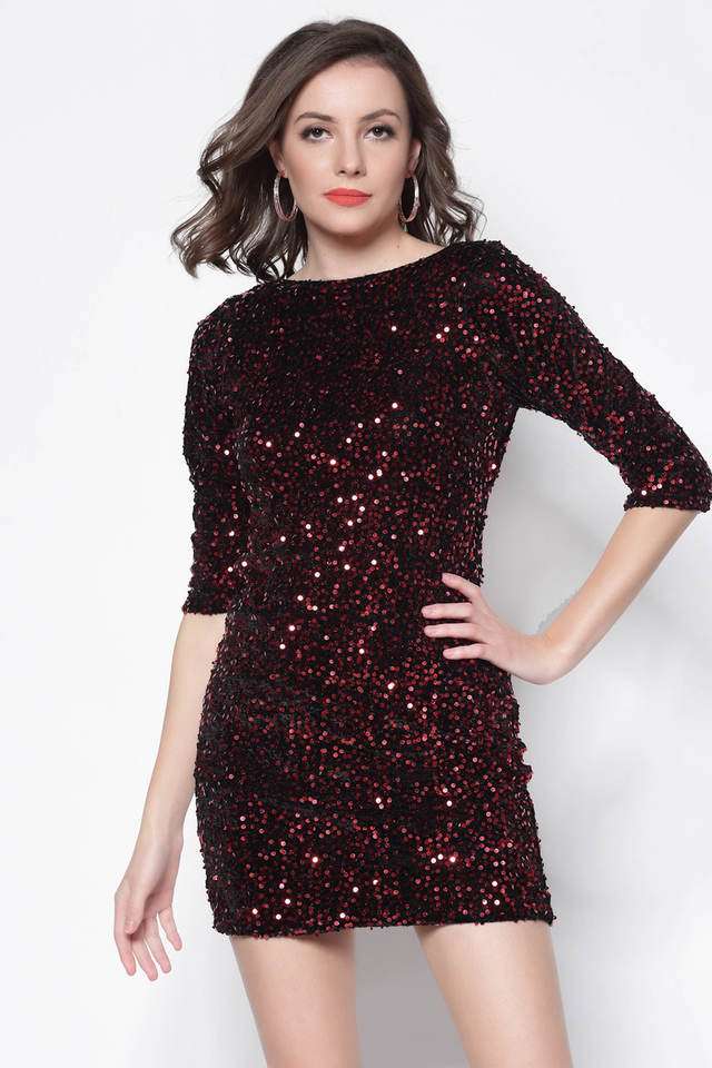 sera Solid Square Neck Polyester Women's Knee Length Dress-picture-38