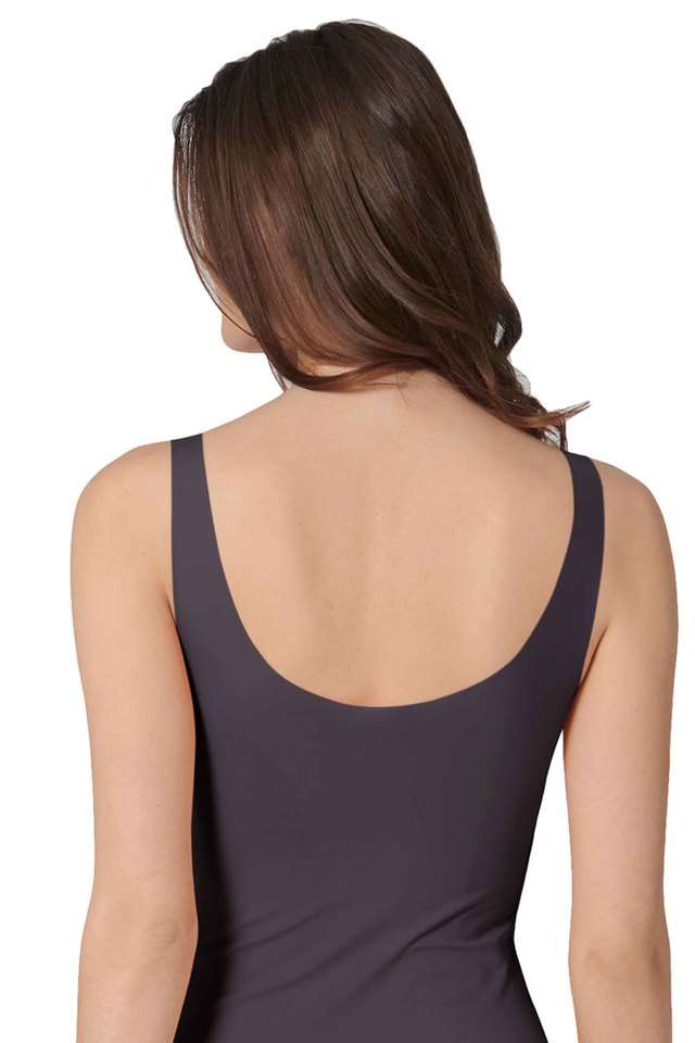 Solid-Polyester-Blend-Women-s-Zero-Feel-Bra-Shirt