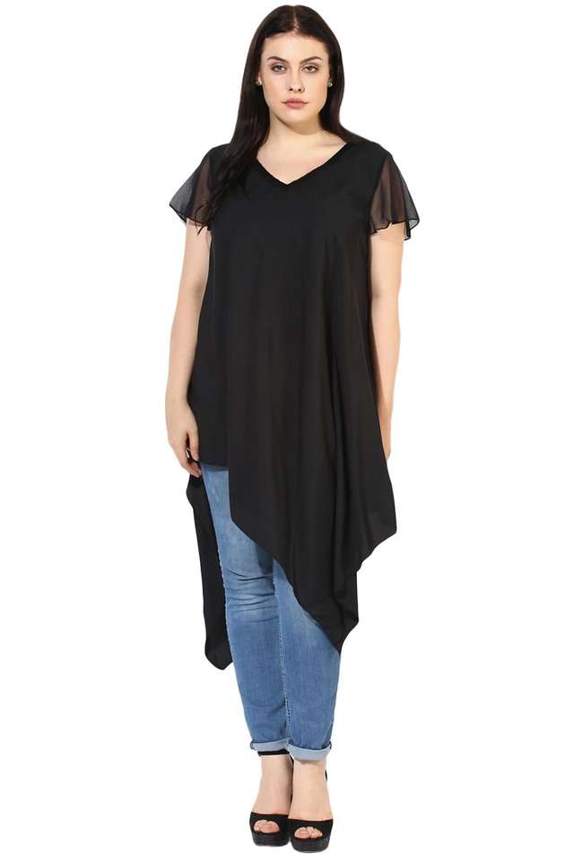 qurvii Solid Crepe V-Neck Women Tunic-picture-14