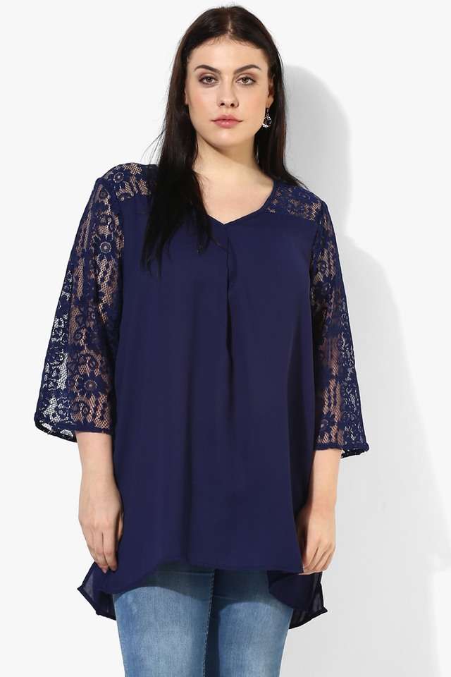 qurvii Solid Crepe V-Neck Women Top-picture-25