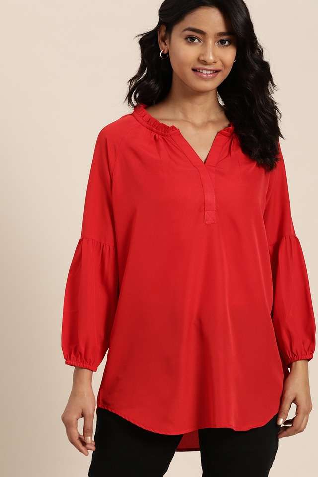 qurvii Solid Crepe Women Top-picture-15