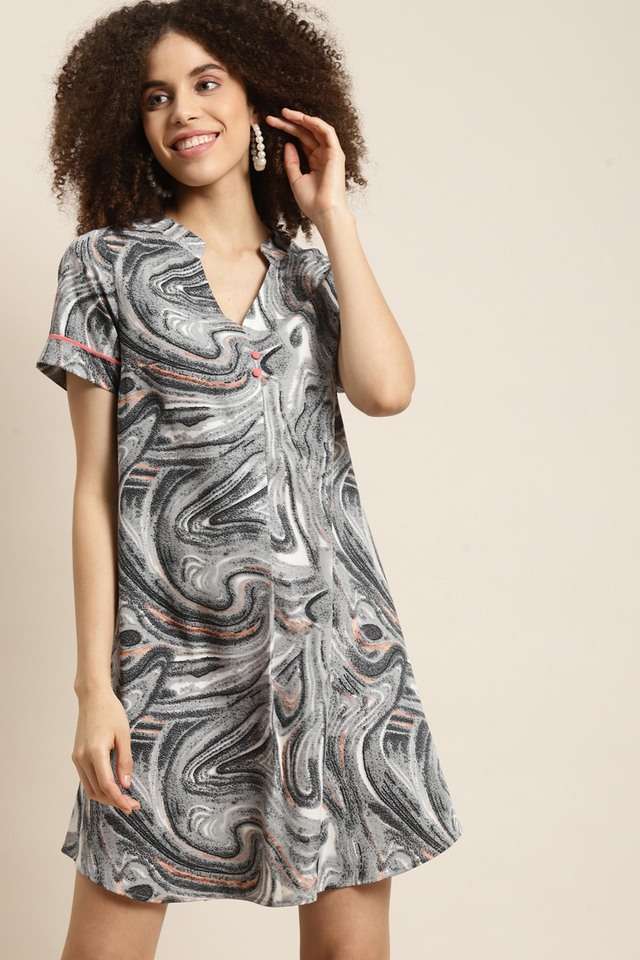 Abstract Crepe Women Dress-image-24