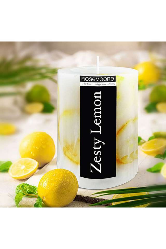 Scented-Pillar-Candle-Zesty-Lemon