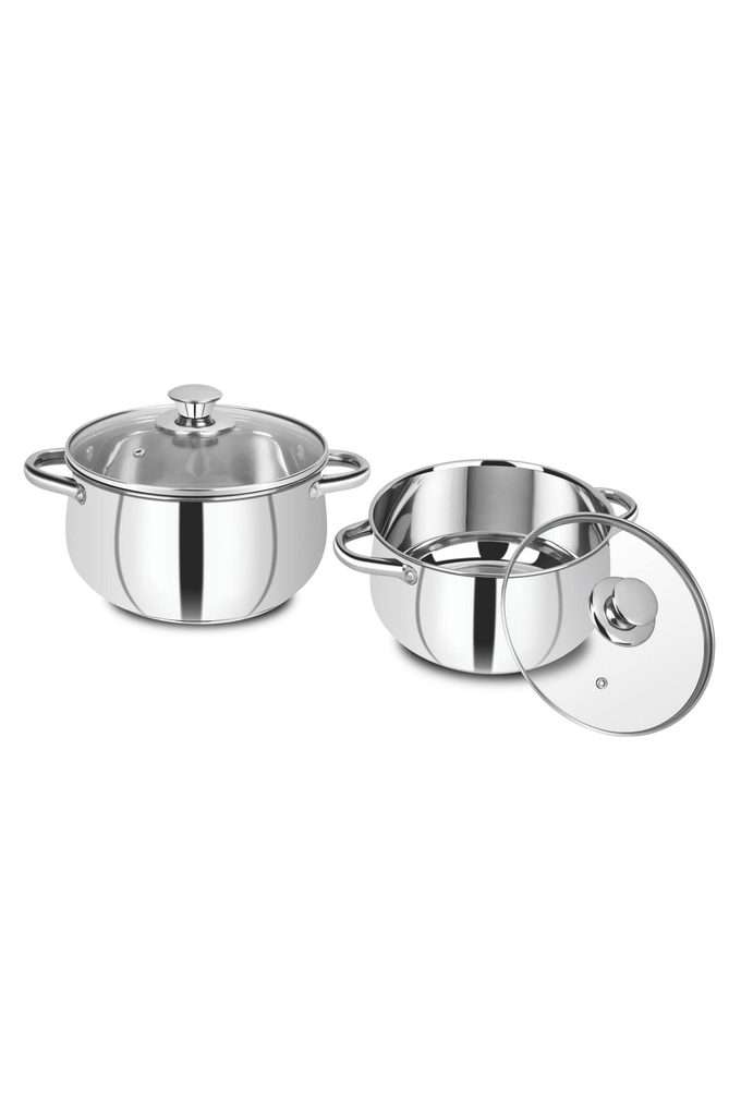 Acier-Stainless-Steel-Casserole-with-Glass-Lid-4Pc-Casserole-Set