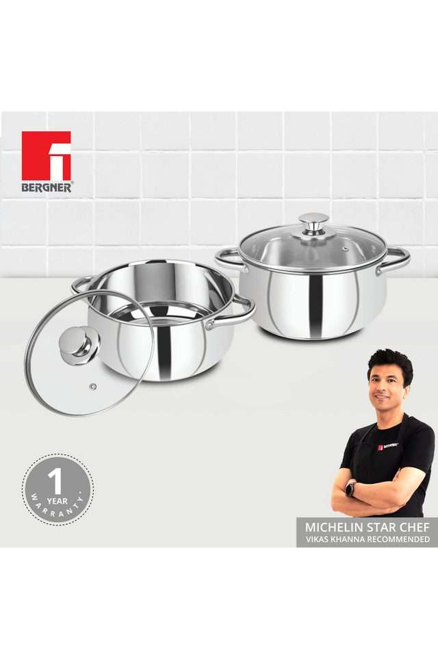 Acier-Stainless-Steel-Casserole-with-Glass-Lid-4Pc-Casserole-Set