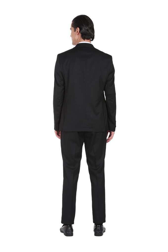 Solid-Polyester-Blend-Tailored-Fit-Men-s-Work-Wear-Suit