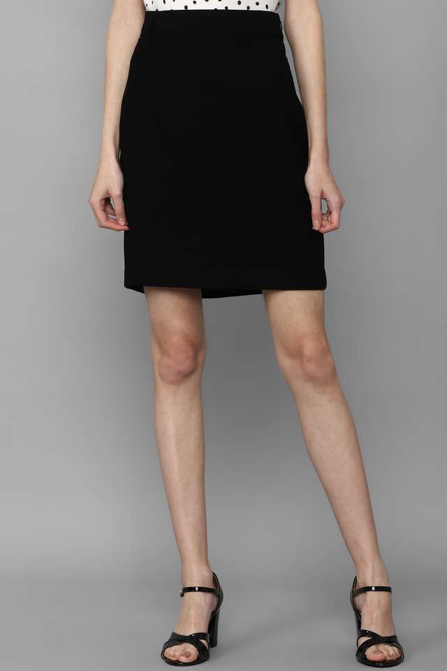 Solid-Polyester-Regular-Fit-Women-s-Skirt