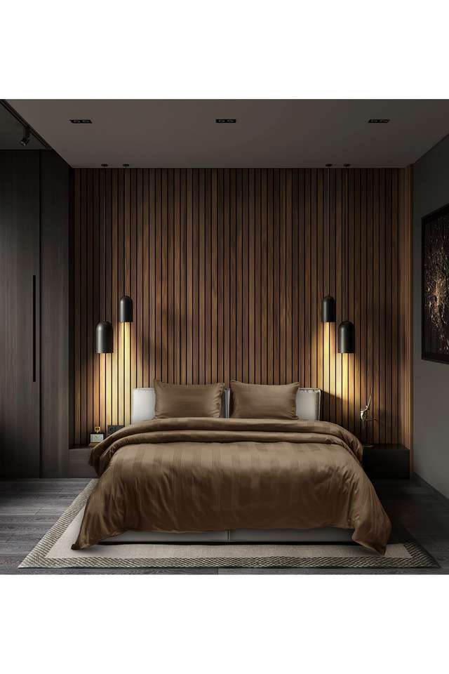 Barcode-100--Cotton-King-Size-Bedsheet-108-x-108-inches-with-2-Pillow-Covers-450-TC---Brown