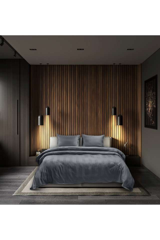 Barcode-100--Cotton-King-Size-Bedsheet-108-x-108-inches-with-2-Pillow-Covers-450-TC---Grey
