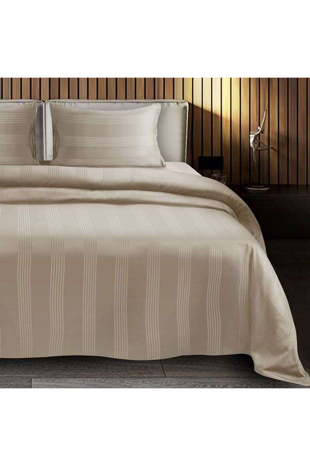 Barcode-100--Cotton-King-Size-Bedsheet-108-x-108-inches-with-2-Pillow-Covers-450-TC---Stone