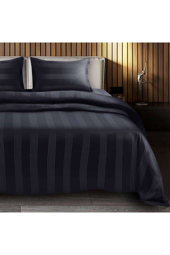 Barcode-100--Cotton-King-Size-Duvet-Cover-90-x-108-inches-450-TC---Black