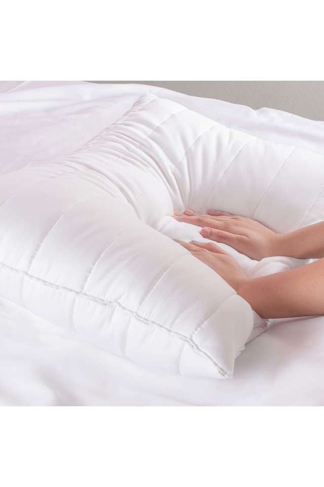 Orthopedic-Bamboo-Pillow-with-Memory-Foam-Filling-Pillow-Perfect-for-Side--Back-and-Stomach-Sleepers--45-x-68-cm---White