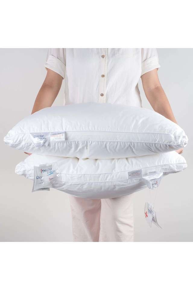 Microfiber-President-Doctor-Pillow-for-Sleeping-and-Neck-Pain-Relief-and-Stomach-Sleeper--55-x-86-cm---White